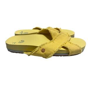 Vionic Beach Panama Criss Cross Yellow Sandals 7